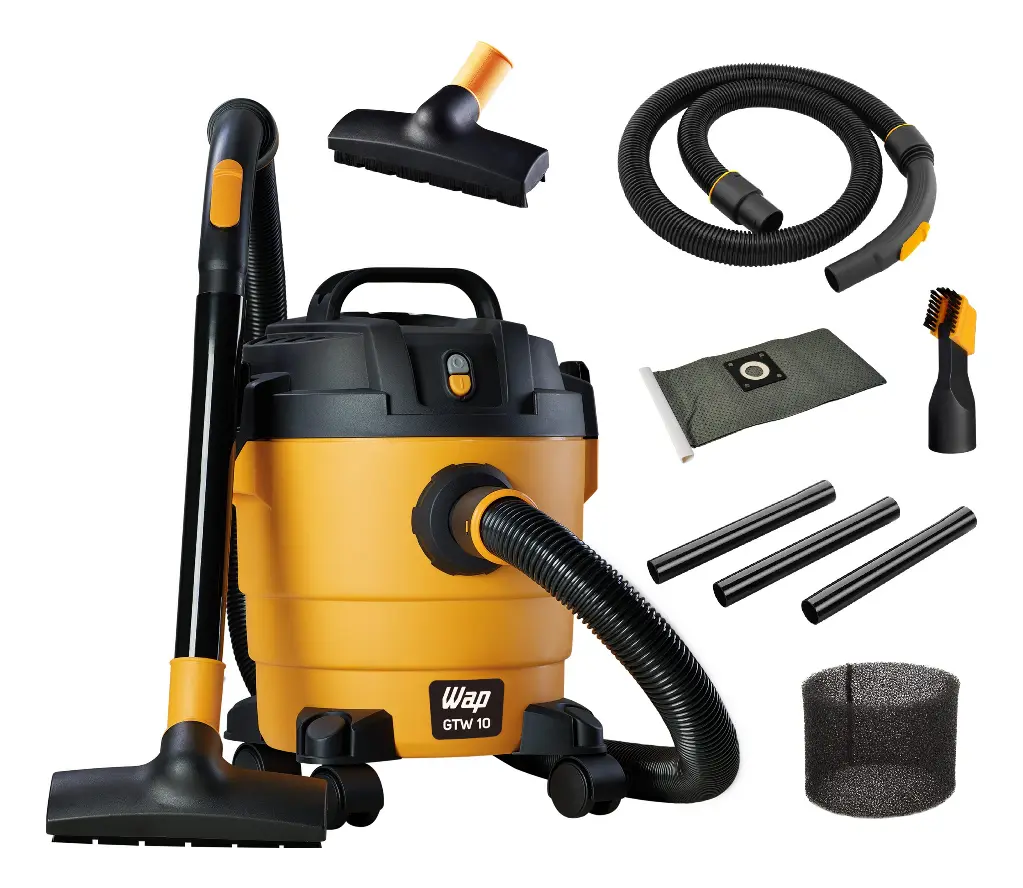 Aspirador de Pó e Água WAP GTW 10 1400W com mangueira, bocais, tubos e filtros